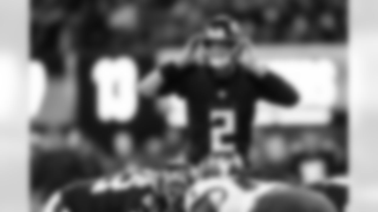 Atlanta Falcons quarterback Matt Ryan #2 calls a play against the Tampa Bay Buccaneers at Mercedes-Benz Stadium in Atlanta, Georgia on Sunday, December 5, 2021. (Photo by AJ Reynolds/Atlanta Falcons)