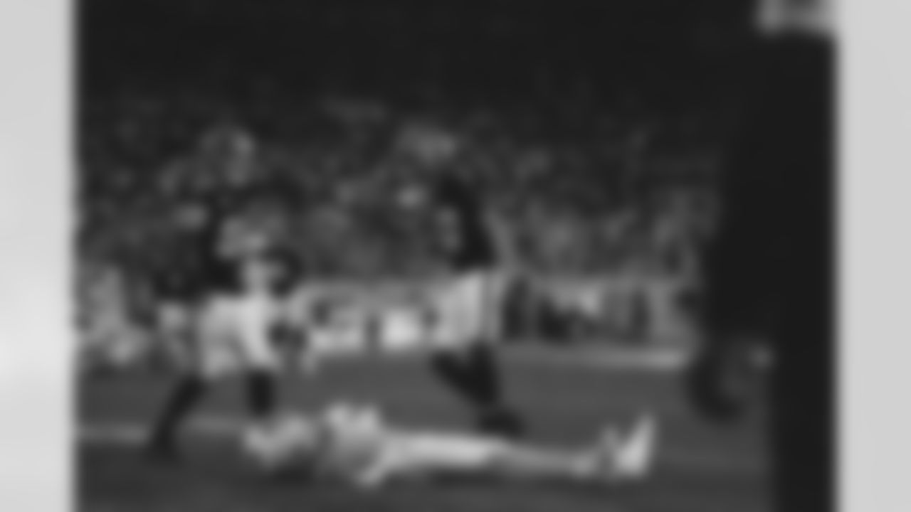 Atlanta Falcons cornerback Cobee Bryant #37  and inside linebacker Kaden Elliss #55during the Week 15 Game against the Tampa Bay Buccaneers at Raymond James Stadium in Tampa, Florida on Thursday, December 11, 2025. (Photo by Brandon Magnus/Atlanta Falcons)