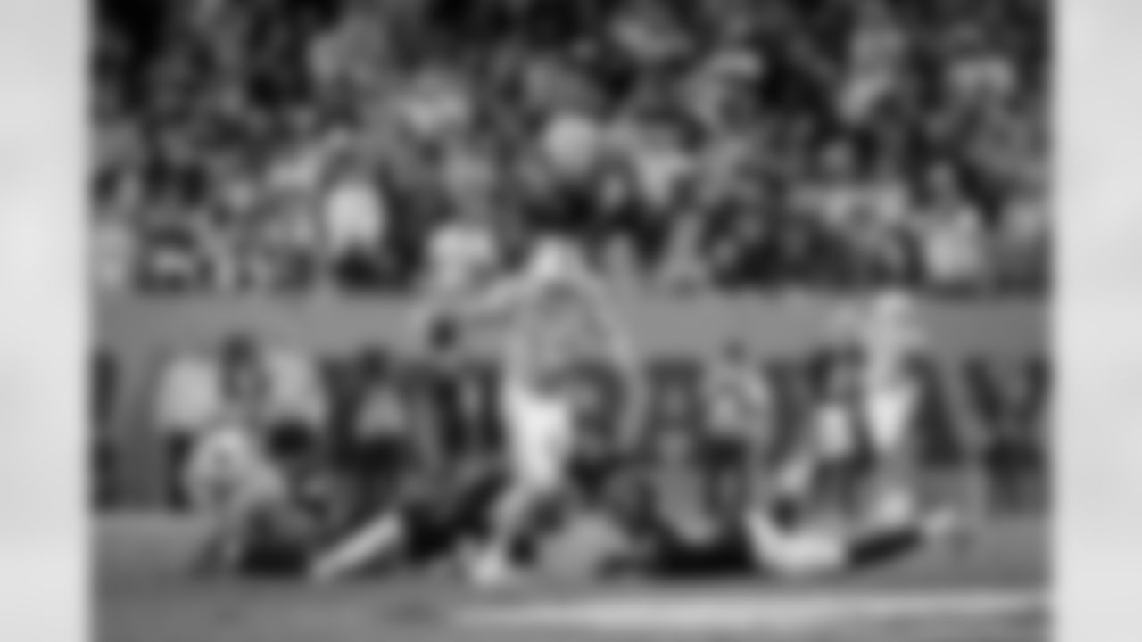 Atlanta Falcons edge rusher James Pearce Jr. #27 gets a sack during the Week 15 Game against the Tampa Bay Buccaneers at Raymond James Stadium in Tampa, Florida on Thursday, December 11, 2025. (Photo by Taylor McLaughlin/Atlanta Falcons)