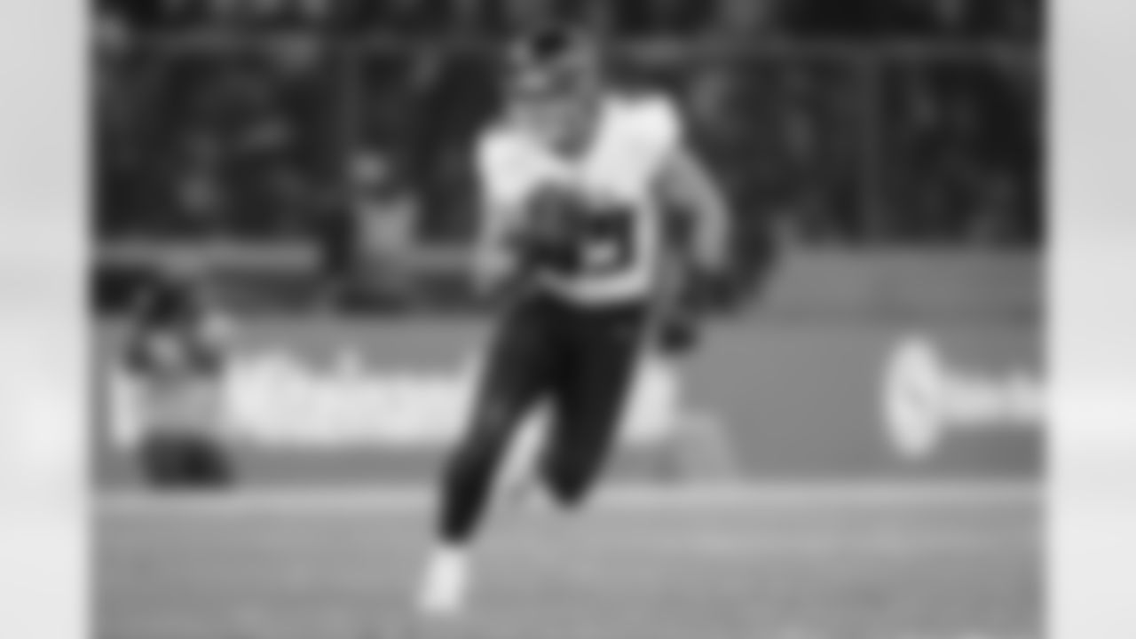 Atlanta Falcons tight end Charlie Woerner #89 during the Week 10 Game against the Indianapolis Colts at Olympic Stadium in Berlin, Germany on Sunday, November 9, 2025. (Photo by Brandon Magnus/Atlanta Falcons)