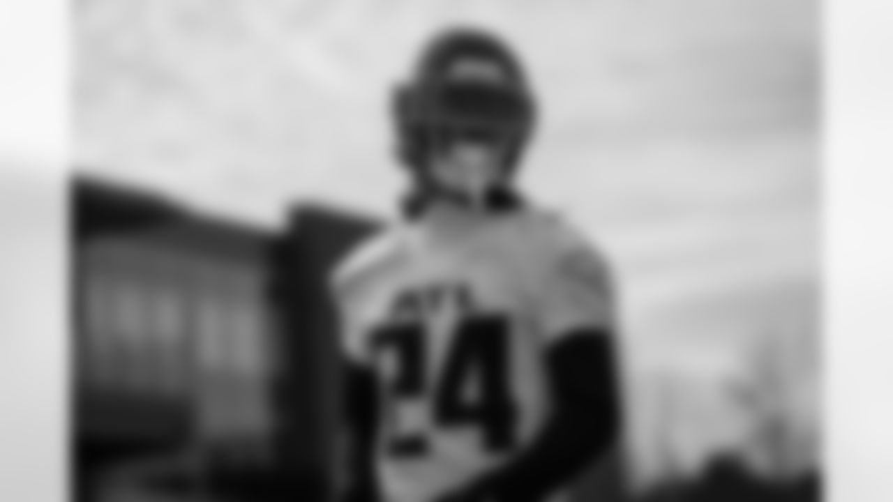 Atlanta Falcons cornerback A.J. Terrell Jr. #24 during practice at Atlanta Falcons Training Facility in Flowery Branch, Georgia, on Wednesday, December 17, 2025. (Photo by Jay Bendlin/Atlanta Falcons)