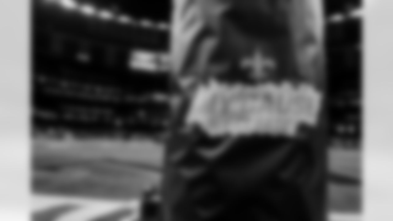 General view of My Cause My Cleats signage before the Week 12 Game against the New Orleans Saints at Caesars Superdome in New Orleans, Louisiana on Sunday, November 23, 2025. (Photo by Jay Bendlin/Atlanta Falcons)