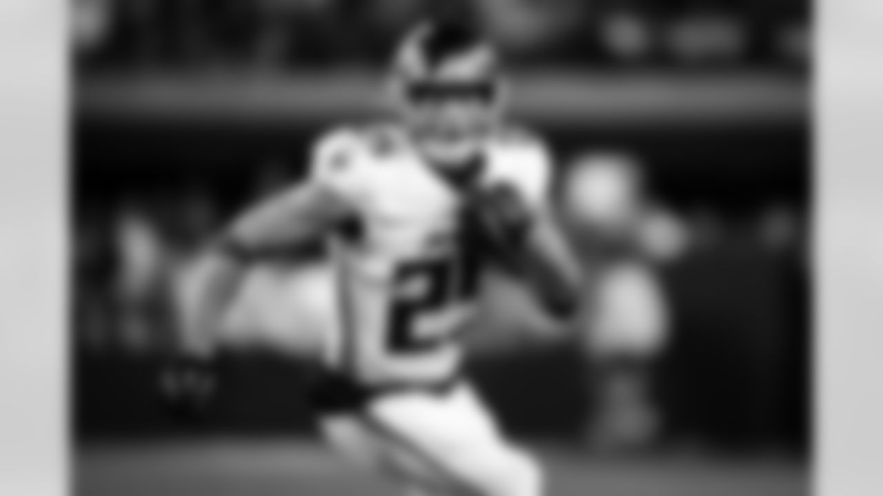 Atlanta Falcons running back Tyler Allgeier #25 rushes during the second quarter of the Week 15 Game against the Las Vegas Raiders at Allegiant Stadium in Las Vegas, Nevada on Monday, December 16, 2024. (Photo by Chris Unger/Atlanta Falcons)