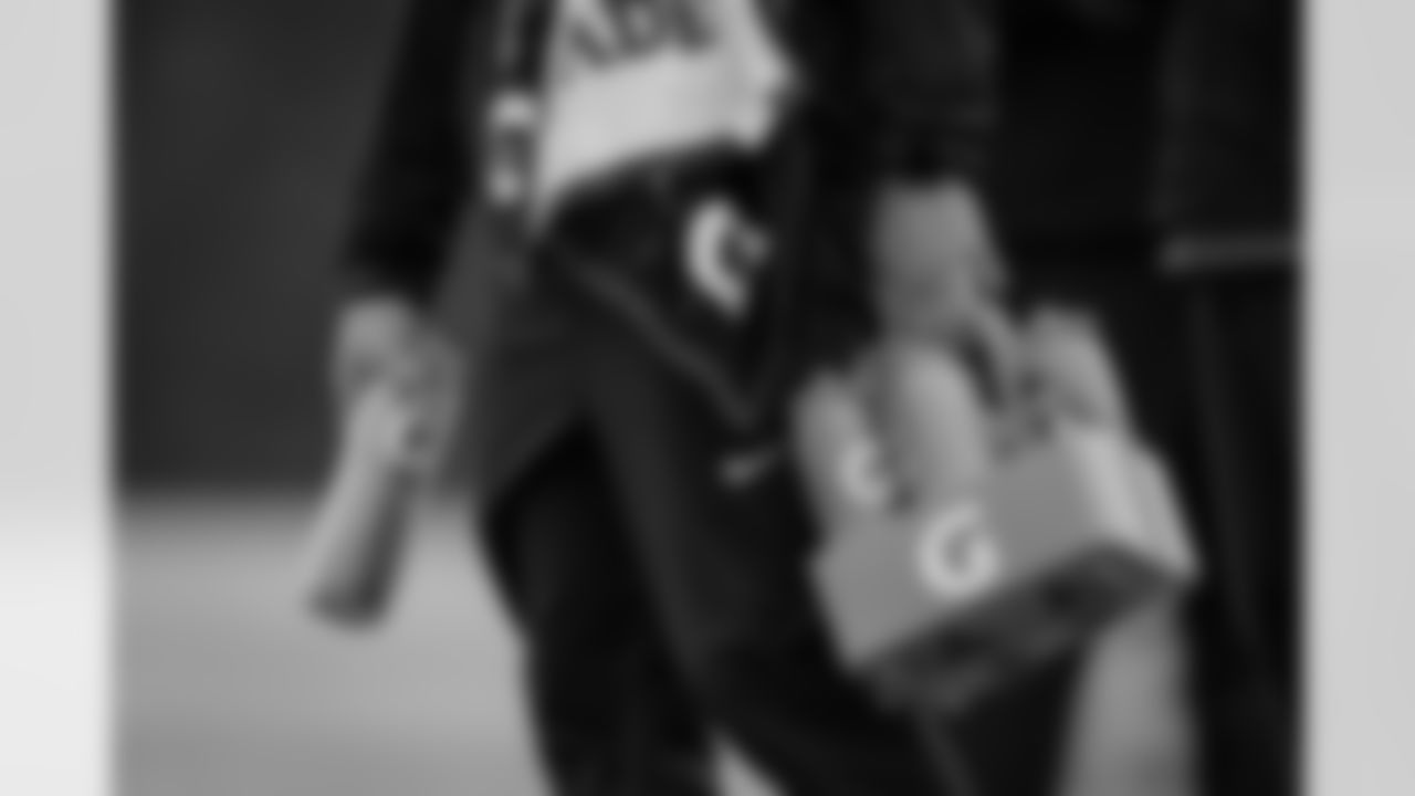 Gatorade water bottles during practice at Atlanta Falcons Training Facility in Flowery Branch, Georgia, on Thursday, December 4, 2025. (Photo by Taylor McLaughlin/Atlanta Falcons)