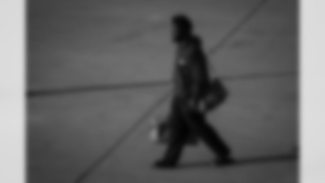 Atlanta Falcons edge rusher Jalon Walker #11 boards the plane at Hartsfield-Jackson International Airport in Atlanta, Ga. on Saturday, November 22, 2025. (Photo by Jay Bendlin/Atlanta Falcons)