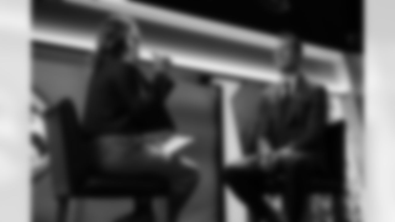 Behind the scenes photos of Atlanta Falcons President of Football Operations Matt Ryan's interview with Atlanta Falcons Senior Reporter Tori McElhaney at the Atlanta Falcons Training Facility in Flowery Branch, Ga. On Tuesday, January 13, 2026.(Photo by Taylor McLaughlin/Atlanta Falcons)