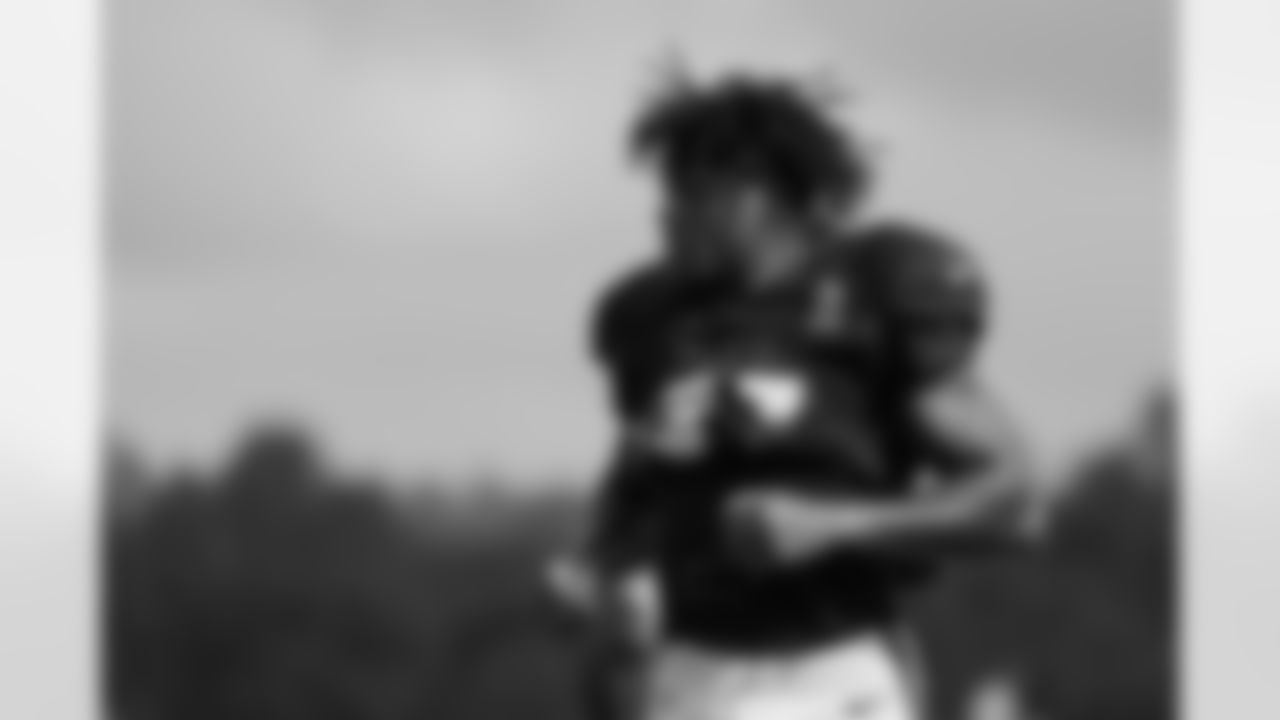 Atlanta Falcons running back Elijah Dotson #41 during practice at AT&T Training Camp at Atlanta Falcons Training Facility in Flowery Branch, Georgia, on Wednesday, August 20, 2025. (Photo by Jay Bendlin/Atlanta Falcons)