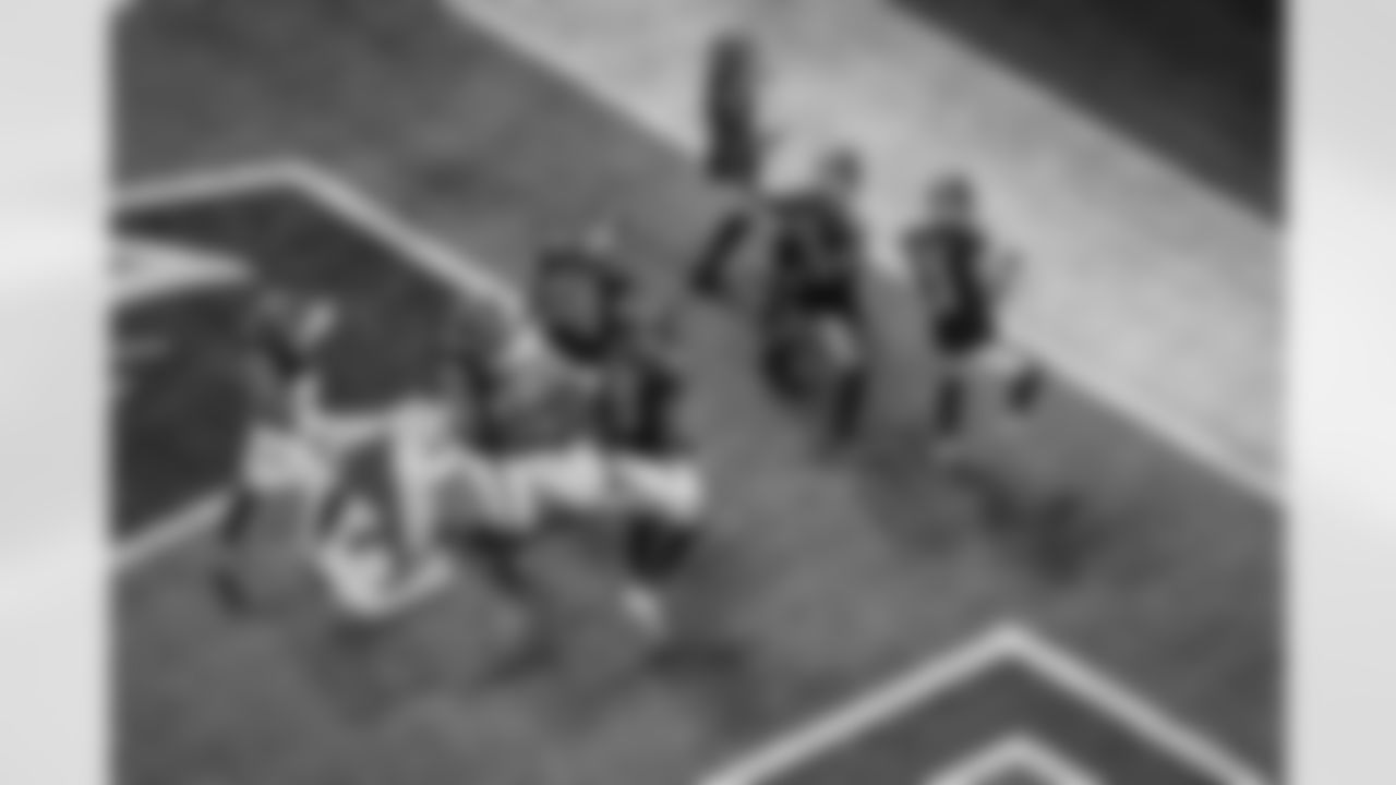 Atlanta Falcons safety Xavier Watts #31 intercepts the ball during the Week 17 Game against the Los Angeles Rams at Mercedes-Benz Stadium in Atlanta, Georgia on Monday, December 29, 2025. (Photo by Jay Bendlin/Atlanta Falcons)