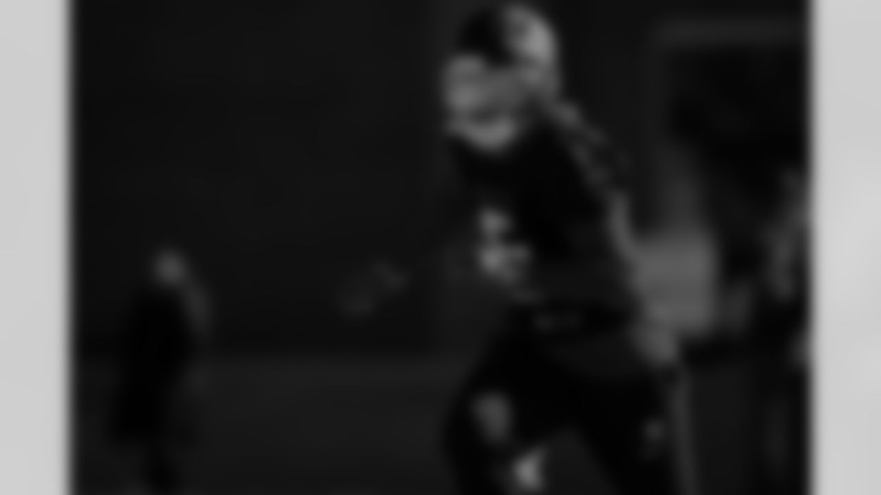 Atlanta Falcons wide receiver Drake London #5 during practice at Atlanta Falcons Training Facility in Flowery Branch, Georgia, on Thursday, January 1, 2026. (Photo by Taylor McLaughlin/Atlanta Falcons)