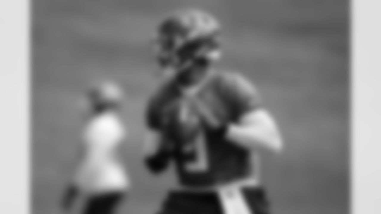 Atlanta Falcons quarterback Michael Penix Jr. #9 during practice at Atlanta Falcons Training Facility in Flowery Branch, Georgia, on Thursday, October 9, 2025. (Photo by Jay Bendlin/Atlanta Falcons)
