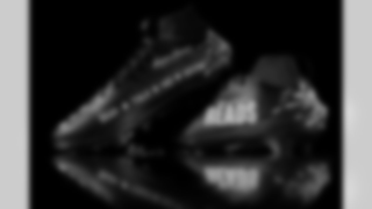 Photos of Atlanta Falcons running back Bijan Robinson #7's cleats for My Cause My Cleats at the Atlanta Falcons Training Facility in Flowery Branch, Ga. on Tuesday, November 18, 2025. (Photo by Taylor McLaughlin/Atlanta Falcons)