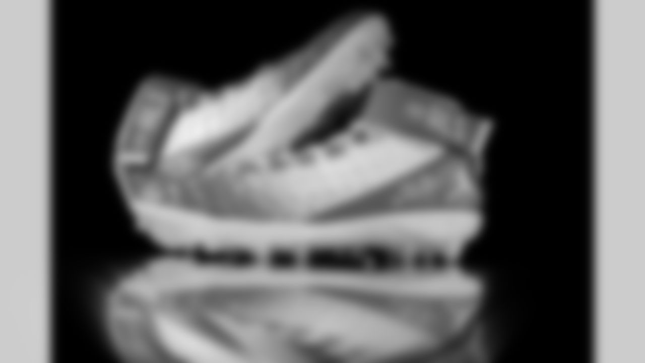 Atlanta Falcons offensive lineman Kyle Hinton #68's cleats for My Cause My Cleats at the Atlanta Falcons Training Facility in Flowery Branch, Ga. on Thursday, November 20, 2025. (Photo by Taylor McLaughlin/Atlanta Falcons)