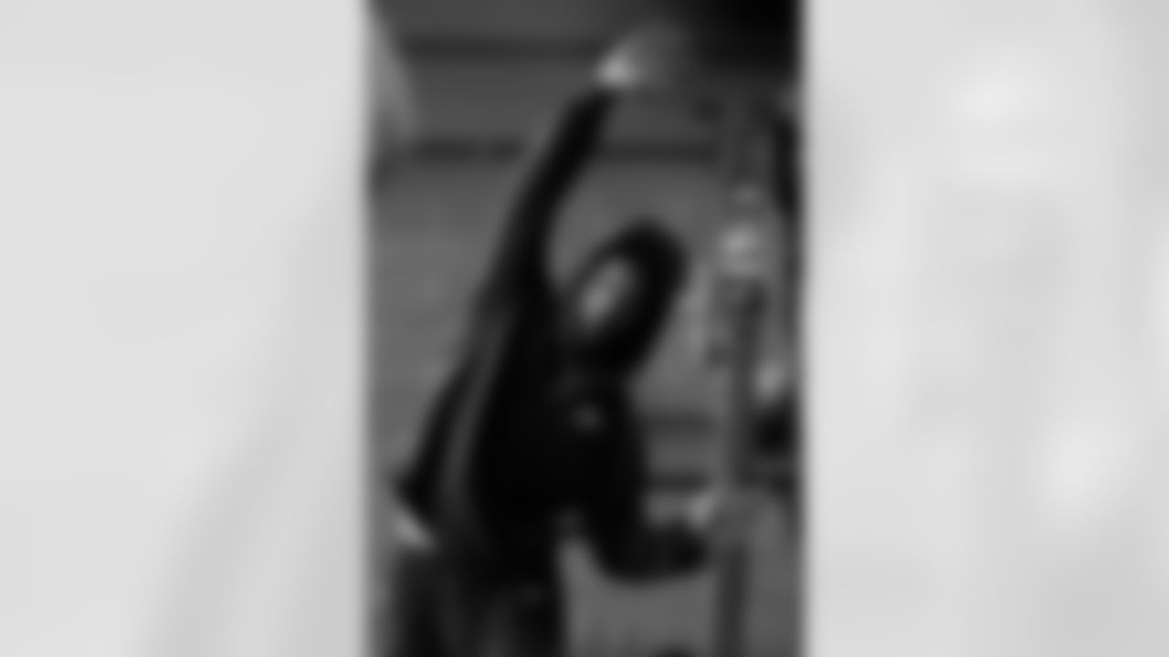 Atlanta Falcons wide receiver Jamal Agnew #14 during team lift at Atlanta Falcons Training Facility in Flowery Branch, Georgia, on Monday, December 8, 2025. (Photo by Taylor McLaughlin/Atlanta Falcons)