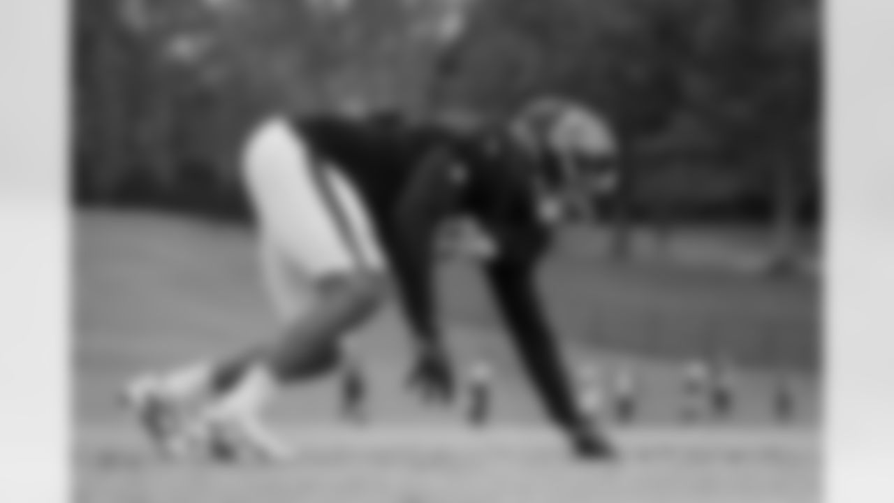 Atlanta Falcons defensive lineman Elijah Garcia #91 during practice at Atlanta Falcons Training Facility in Flowery Branch, Georgia, on Thursday, November 20, 2025. (Photo by Jay Bendlin/Atlanta Falcons)