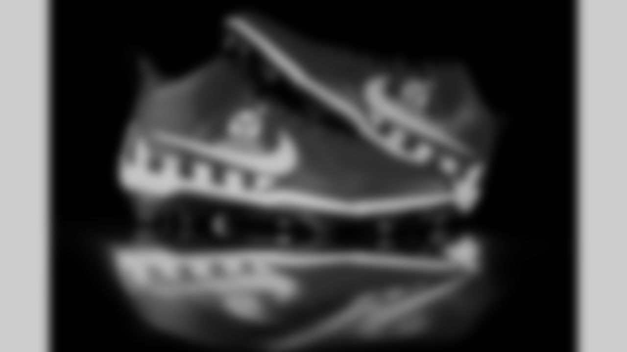 Photos of Atlanta Falcons defensive lineman Zach Harrison #96's cleats for My Cause My Cleats at the Atlanta Falcons Training Facility in Flowery Branch, Ga. on Thursday, November 20, 2025. (Photo by Taylor McLaughlin/Atlanta Falcons)