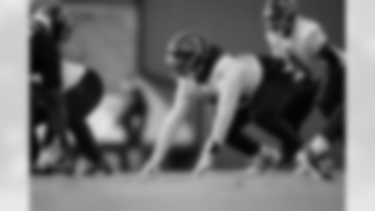 Atlanta Falcons defensive lineman Elijah Garcia #91 during practice at Atlanta Falcons Training Facility in Flowery Branch, Georgia, on Wednesday, December 17, 2025. (Photo by Jay Bendlin/Atlanta Falcons)