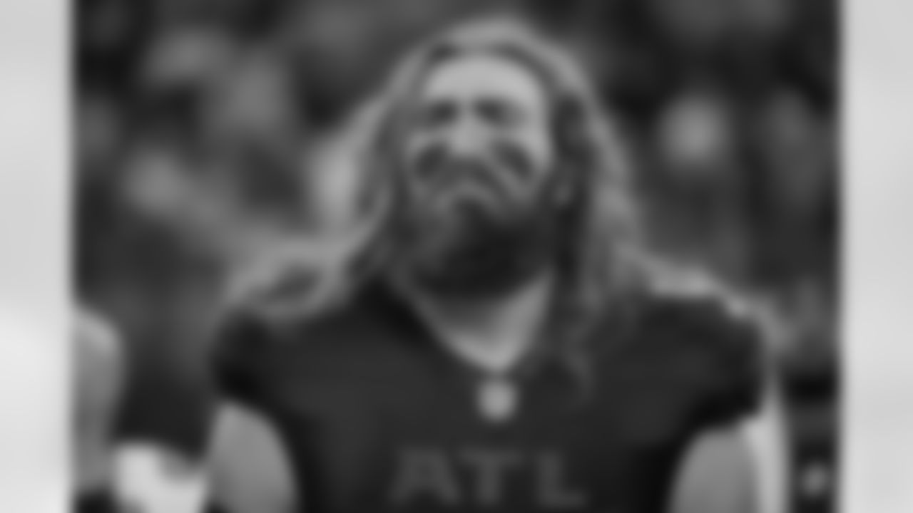 Atlanta Falcons inside linebacker Nick Kubitz #59 looks on before the Preseason Game against the Dallas Cowboys at AT&T Stadium in Arlington, Texas on Friday, August 22, 2025. (Photo by Jay Bendlin/Atlanta Falcons)