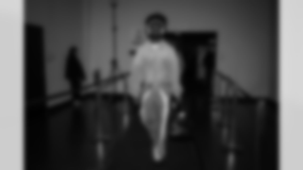 Atlanta Falcons safety Jordan Fuller #29 arrives before the Week 10 Game against the Indianapolis Colts at Olympic Stadium in Berlin, Germany on Sunday, November 9, 2025. (Photo by Brandon Magnus/Atlanta Falcons)