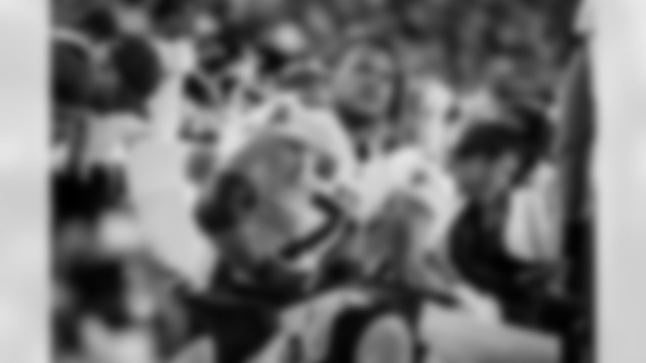 Atlanta Falcons tackle Jake Matthews #70 on the sideline during the Week 7 Game against the San Francisco 49ers at Levi's Stadium in Santa Clara, California on Sunday, October 19, 2025. (Photo by Taylor McLaughlin/Atlanta Falcons)