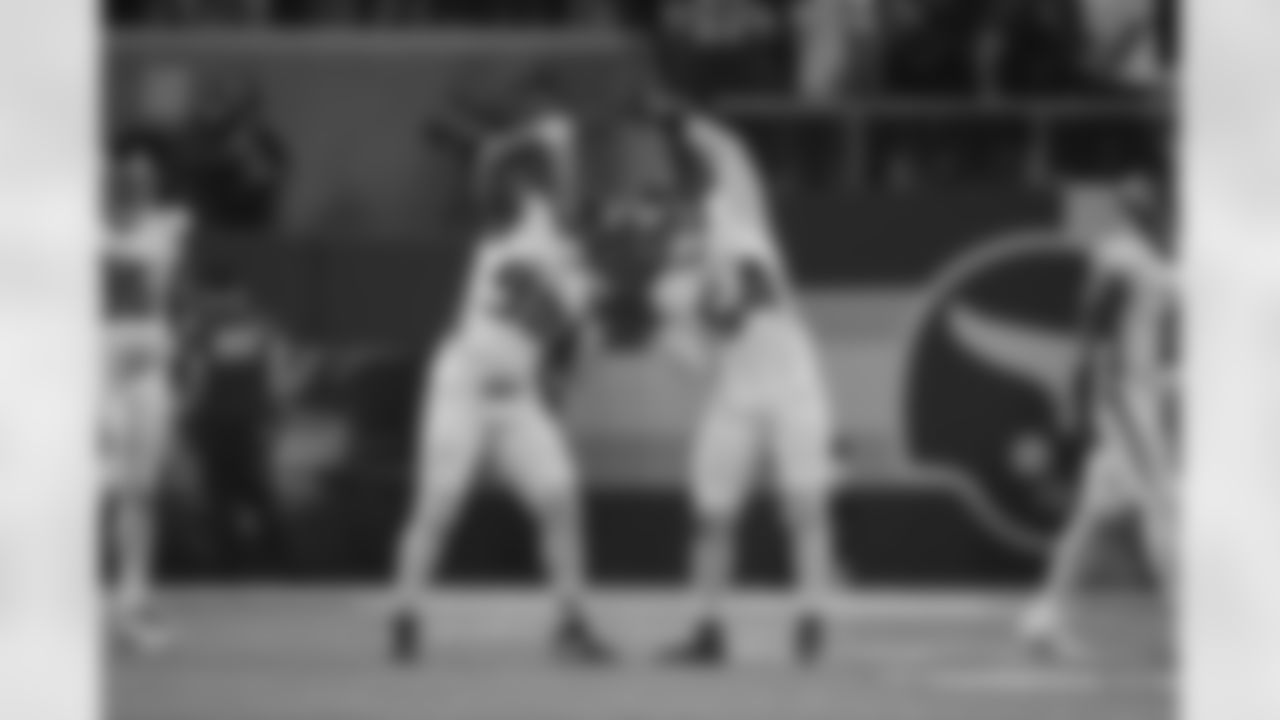 Atlanta Falcons defensive lineman Ruke Orhorhoro #98 reacts after his first career sack during the Week 2 Game against the Minnesota Vikings at U.S. Bank Stadium in Minneapolis, Minnesota on Sunday, September 14, 2025. (Photo by Jay Bendlin/Atlanta Falcons)