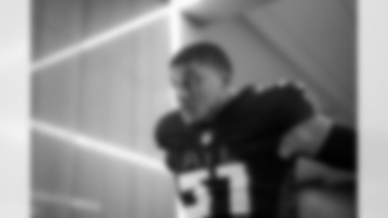 Atlanta Falcons safety Xavier Watts #31 walks out of the locker room to warm ups before the Week 11 Game against the Carolina Panthers at Mercedes-Benz Stadium in Atlanta, Georgia on Sunday, November 16, 2025. (Photo by Jay Bendlin/Atlanta Falcons)