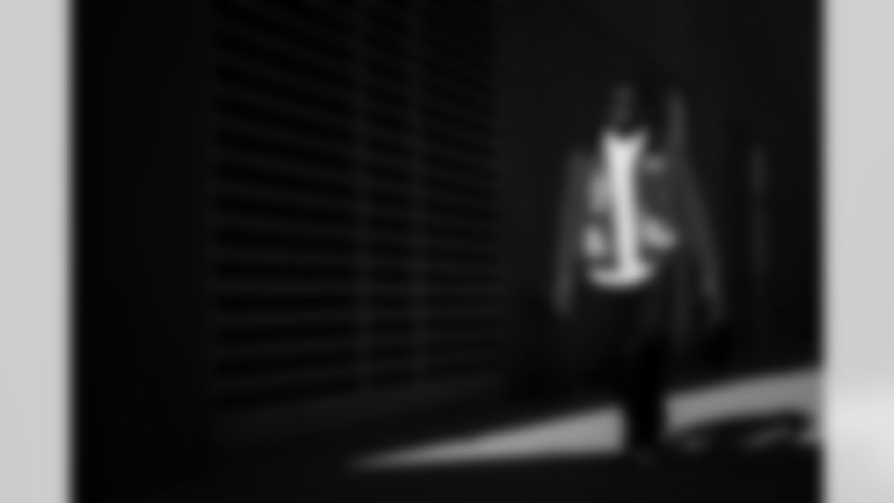 Atlanta Falcons outside linebacker Arnold Ebiketie #17 arrives before the Week 6 Game against the Buffalo Bills at Mercedes-Benz Stadium in Atlanta, Ga. on Monday, October 13, 2025. (Photo by Jay Bendlin/Atlanta Falcons)