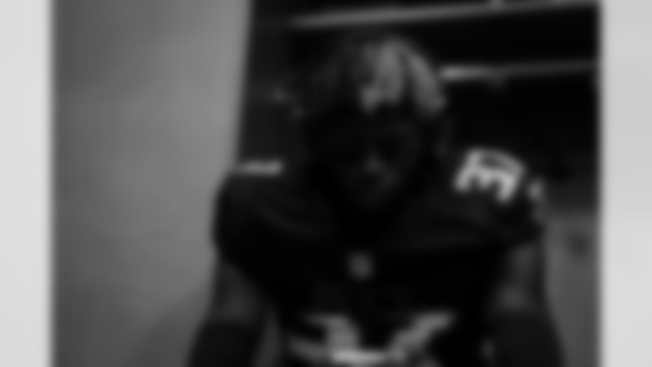 Atlanta Falcons cornerback Cobee Bryant #37 looks on in the locker room during the Preseason Game against the Dallas Cowboys at AT&T Stadium in Arlington, Texas on Friday, August 22, 2025. (Photo by Jay Bendlin/Atlanta Falcons)
