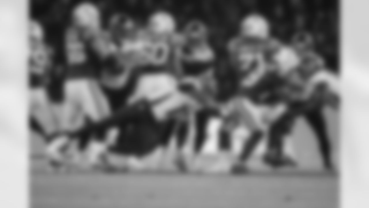 Atlanta Falcons outside linebacker Arnold Ebiketie #17 during the Week 10 Game against the Indianapolis Colts at Olympic Stadium in Berlin, Germany on Sunday, November 9, 2025. (Photo by Jay Bendlin/Atlanta Falcons)