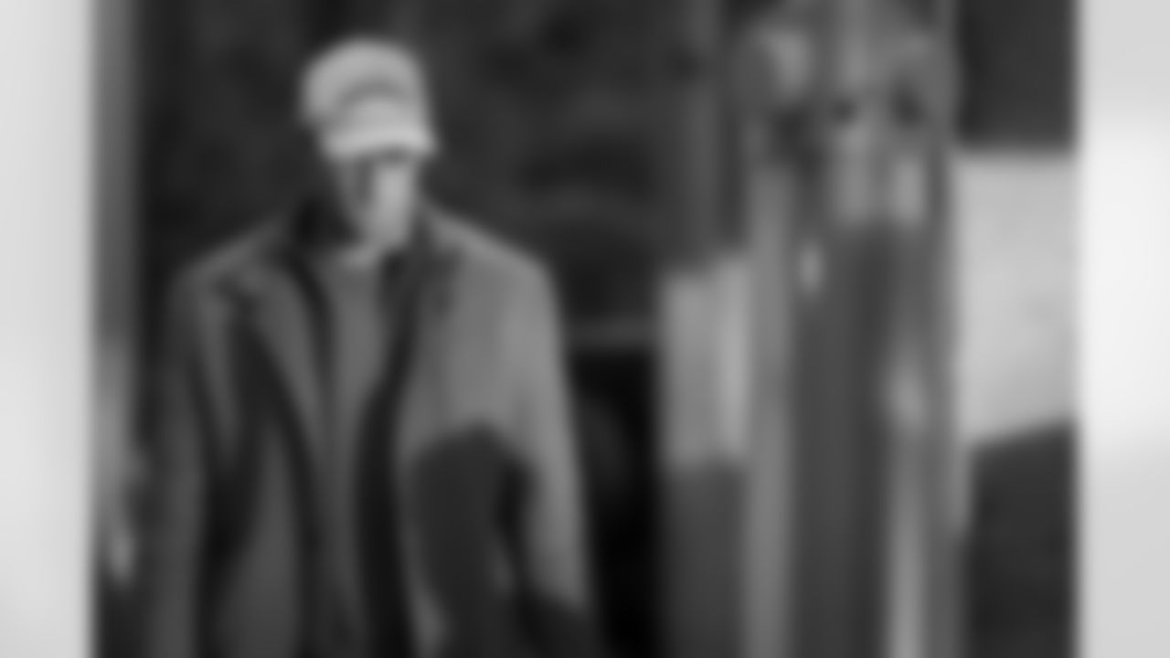 Atlanta Falcons tight end Feleipe Franks #84 arrives before the Week 17 Game against the Los Angeles Rams at Mercedes-Benz Stadium in Atlanta, Georgia on Monday, December 29, 2025. (Photo by Jay Bendlin/Atlanta Falcons)