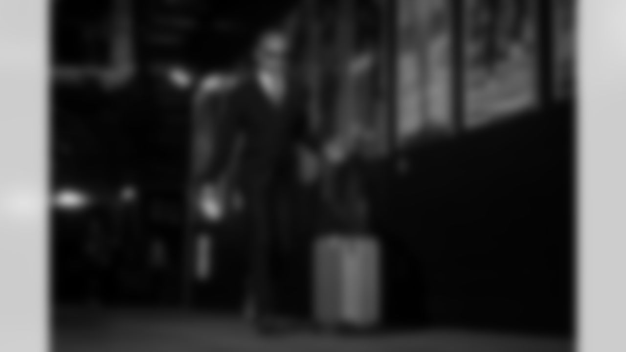 Atlanta Falcons general manager Terry Fontenot arrives before the Week 9 Game against the New England Patriots at Gillette Stadium in Foxborough, Massachusetts on Sunday, November 2, 2025. (Photo by Jay Bendlin/Atlanta Falcons)