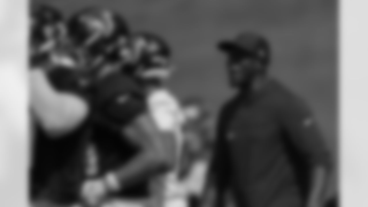 Atlanta Falcons head coach Raheem Morris during practice at Atlanta Falcons Training Facility in Flowery Branch, Georgia, on Wednesday, September 17, 2025. (Photo by Taylor McLaughlin/Atlanta Falcons)
