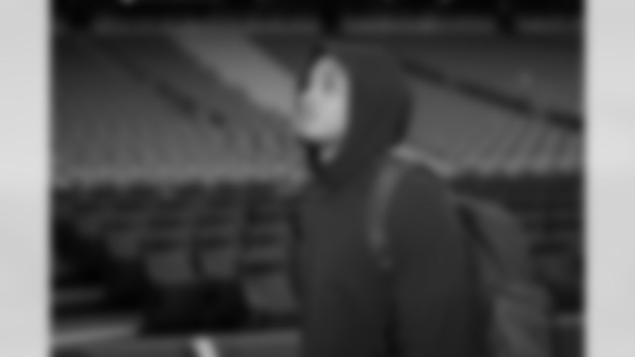 Atlanta Falcons safety Xavier Watts #31 arrives prior to the Week 16 Game against the Arizona Cardinals at State Farm Stadium in Glendale, Arizona on Sunday, December 21, 2025. (Photo by Jay Bendlin/Atlanta Falcons)