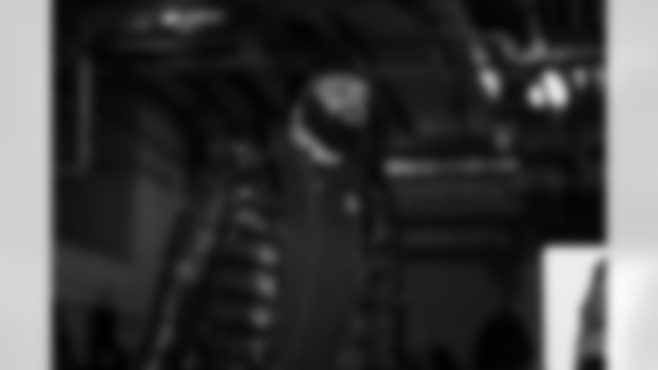 Atlanta Falcons defensive lineman LaCale London #94 arrives before the Week 13 Game against the New York Jets at Metlife Stadium in East Rutherford, New Jersey on Sunday, November 30, 2025. (Photo by Jay Bendlin/Atlanta Falcons)