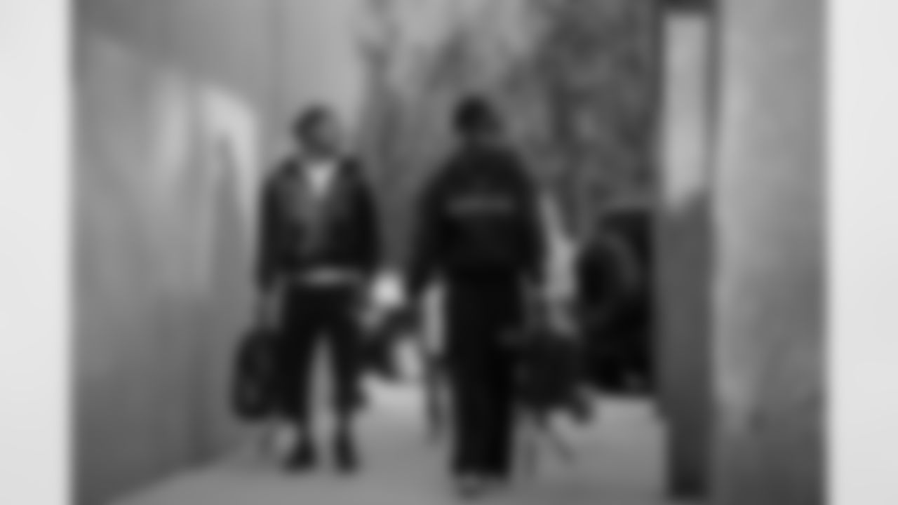 Atlanta Falcons wide receiver Chris Blair #19 arrives before the Week 17 Game against the Los Angeles Rams at Mercedes-Benz Stadium in Atlanta, Georgia on Monday, December 29, 2025. (Photo by Jay Bendlin/Atlanta Falcons)