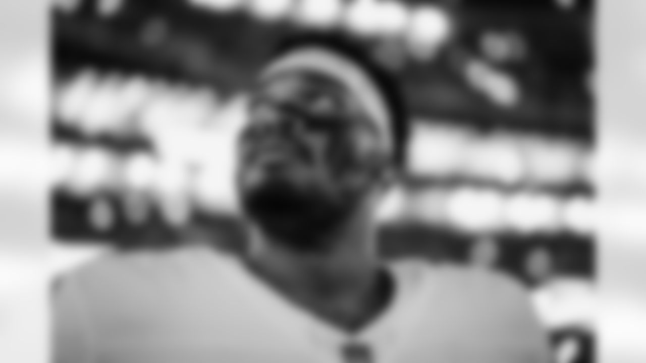 XXXXX looks on during the Week 12 Game against the New Orleans Saints at Caesars Superdome in New Orleans, Louisiana on Sunday, November 23, 2025. (Photo by Taylor McLaughlin/Atlanta Falcons)