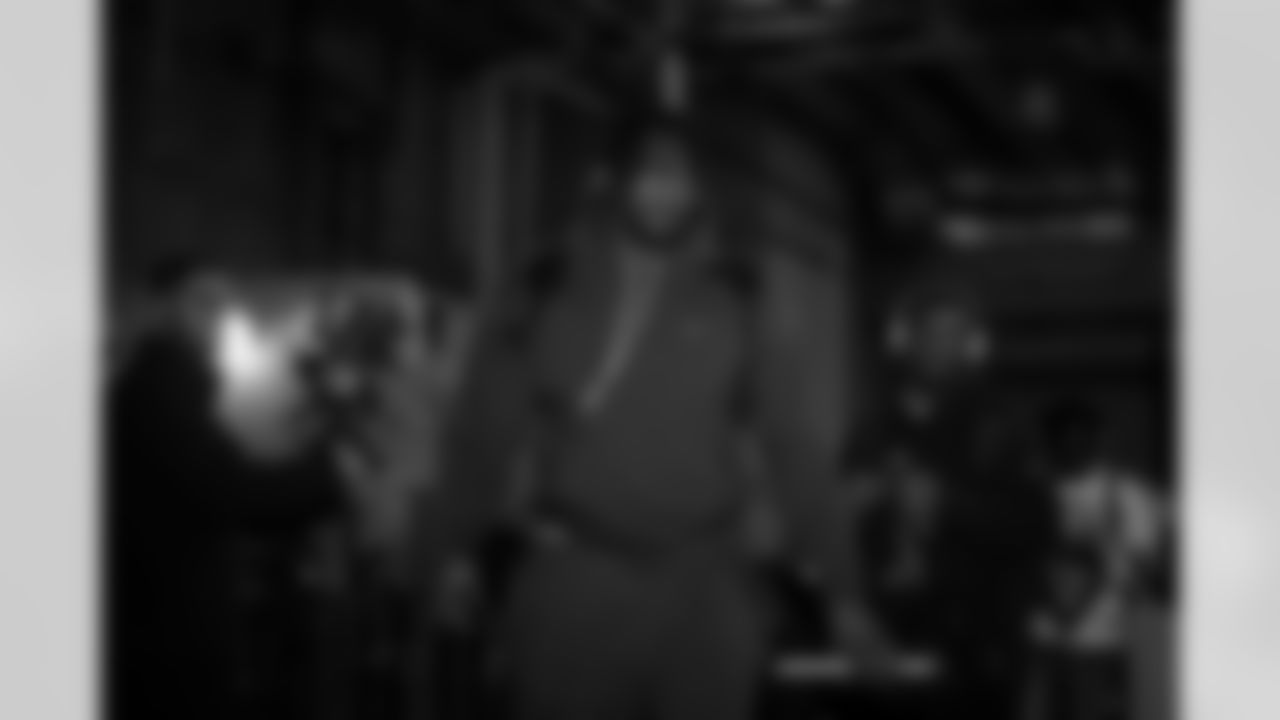 Atlanta Falcons defensive tackle Brandon Dorlus #54 arrives before the Week 13 Game against the New York Jets at Metlife Stadium in East Rutherford, New Jersey on Sunday, November 30, 2025. (Photo by Jay Bendlin/Atlanta Falcons)