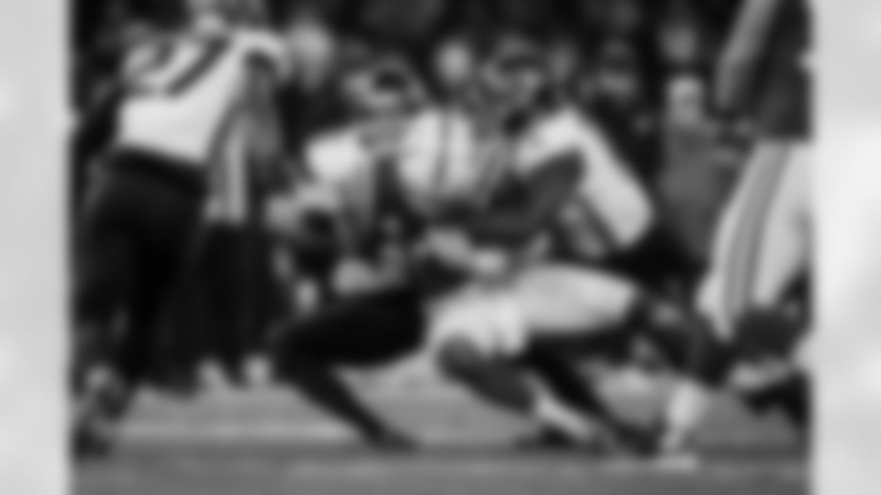 Atlanta Falcons inside linebacker Kaden Elliss #55 makes a tackle during the Week 10 Game against the Indianapolis Colts at Olympic Stadium in Berlin, Germany on Sunday, November 9, 2025. (Photo by Jay Bendlin/Atlanta Falcons)