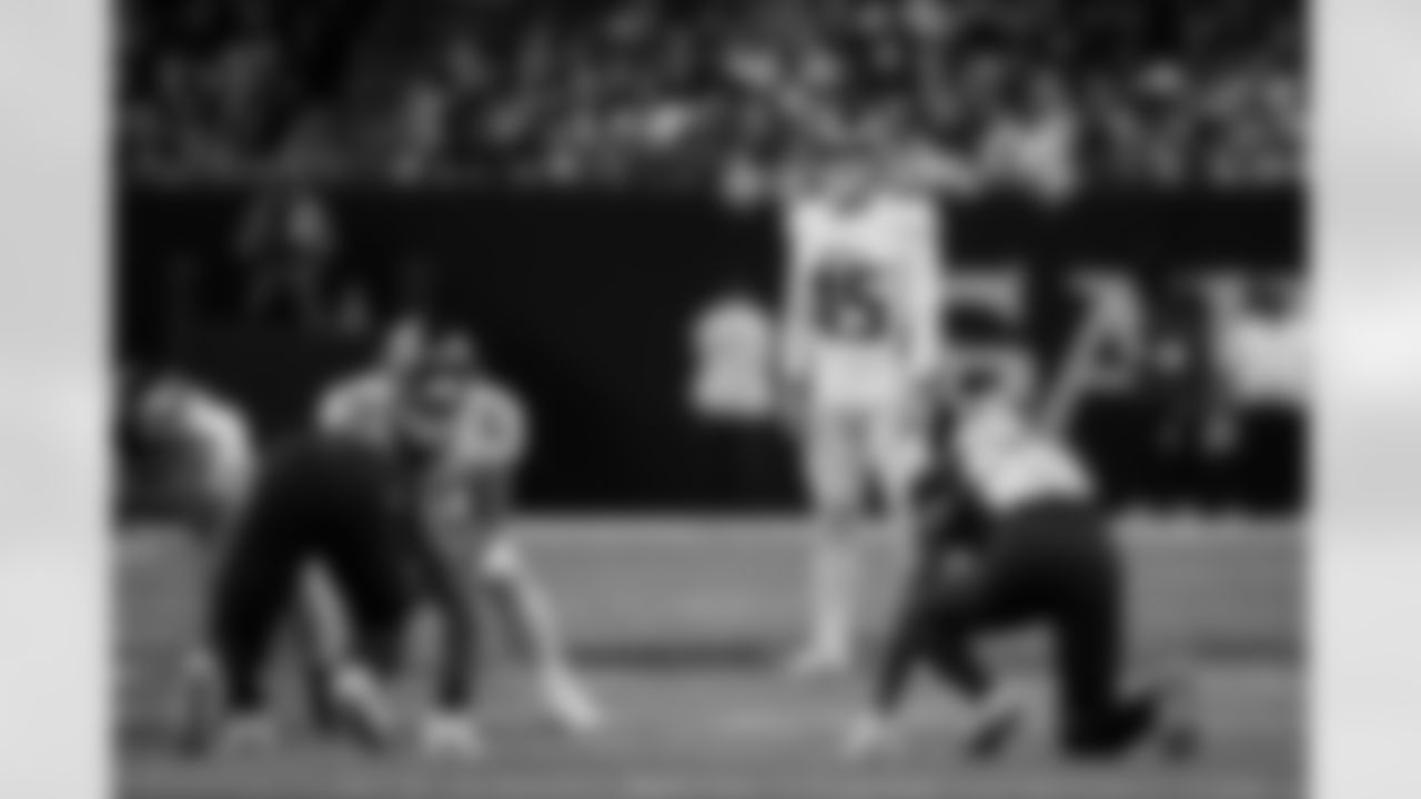 Atlanta Falcons kicker Zane Gonzalez #45 during the Week 12 Game against the New Orleans Saints at Caesars Superdome in New Orleans, La. on Sunday, November 23, 2025. (Photo by Taylor McLaughlin/Atlanta Falcons)