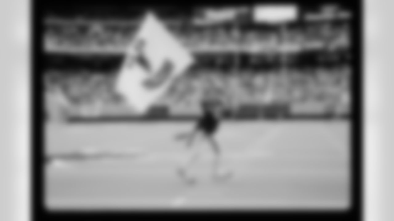 Atlanta Falcons mascot Freddie Falcon during the game in Atlanta against the Los Angeles Rams on September 11, 1994. (Photo by Jimmy Cribb)