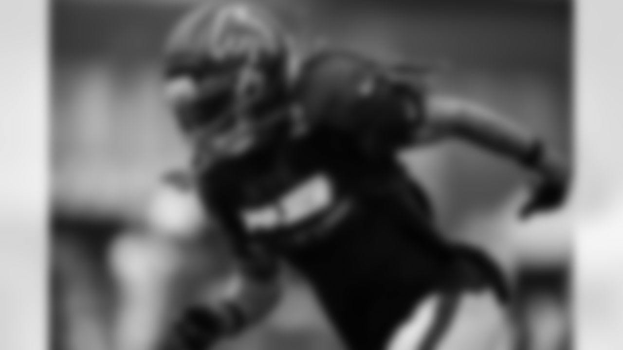 Atlanta Falcons cornerback Mike Ford Jr. #28 during joint practice with the Tennessee Titans during the 2025 AT&T Training Camp at the Atlanta Falcons Training Facility in Flowery Branch, Ga. On Tuesday, August 12, 2025. (Photo by Taylor McLaughlin/Atlanta Falcons)