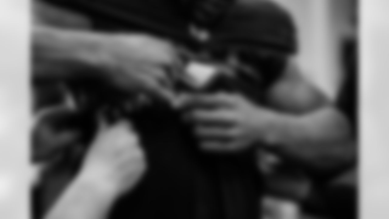 Atlanta Falcons running back Bijan Robinson #7 in the locker room prior to the Week 16 Game against the Arizona Cardinals at State Farm Stadium in Glendale, Arizona on Sunday, December 21, 2025. (Photo by Jay Bendlin/Atlanta Falcons)