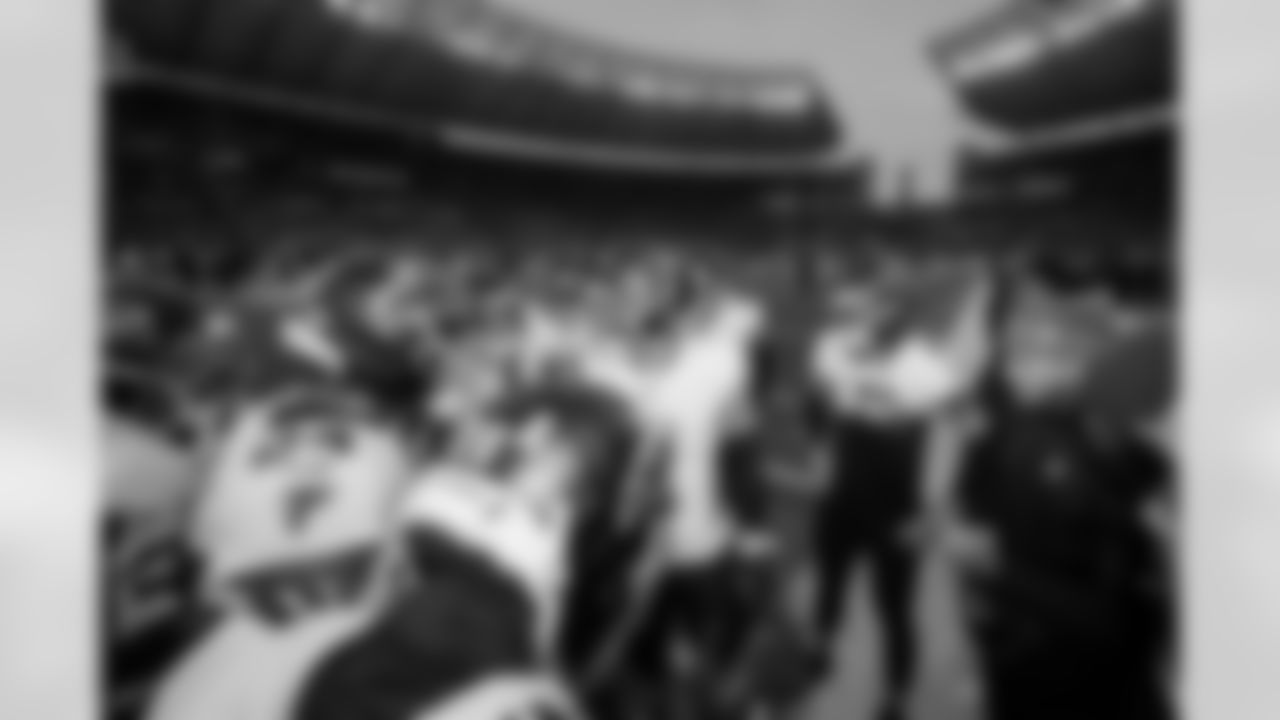 Atlanta Falcons safety Jessie Bates III #3 defensive backs huddle prior to the Week 10 Game against the Indianapolis Colts at Olympic Stadium in Berlin, Germany on Sunday, November 9, 2025. (Photo by Taylor McLaughlin/Atlanta Falcons)