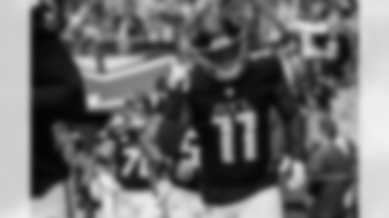 Atlanta Falcons edge rusher Jalon Walker #11 prior to the Week 16 Game against the Arizona Cardinals at State Farm Stadium in Glendale, Arizona on Sunday, December 21, 2025. (Photo by Jay Bendlin/Atlanta Falcons)