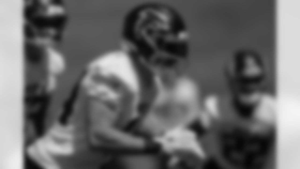 Atlanta Falcons inside linebacker Troy Andersen #44 during practice at Atlanta Falcons Training Facility in Flowery Branch, Georgia, on Wednesday, September 4, 2024. (Photo by Jay Bendlin/Atlanta Falcons)