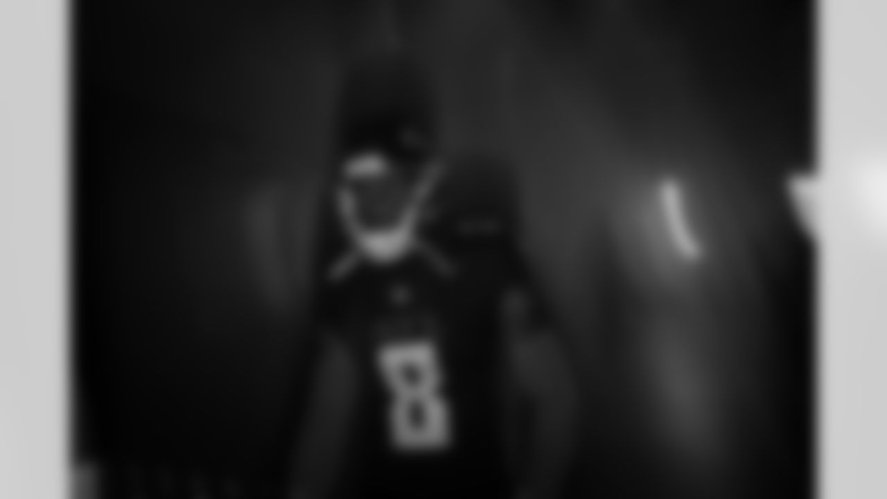 Atlanta Falcons tight end Kyle Pitts Sr. #8 in the tunnel before the Week 1 Game against the Tampa Bay Buccaneers at Mercedes-Benz Stadium in Atlanta, Georgia on Sunday, September 7, 2025. (Photo by Jay Bendlin/Atlanta Falcons)