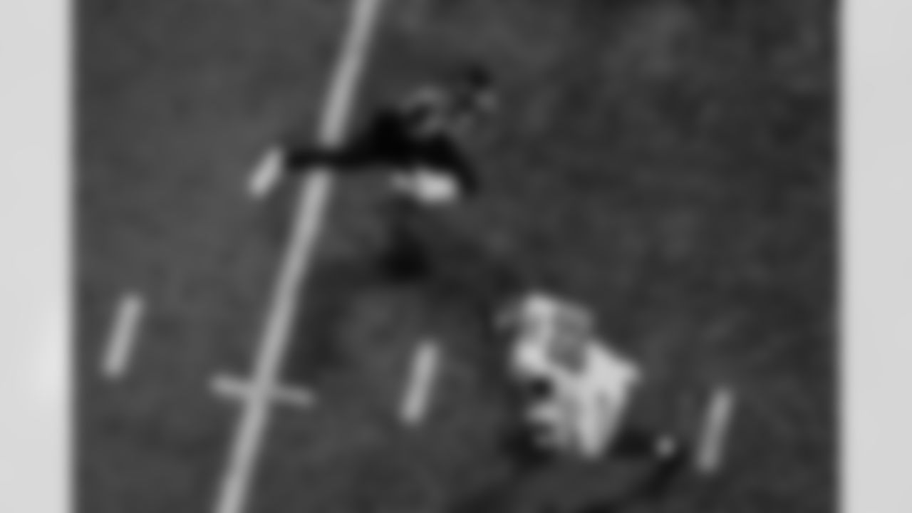 Atlanta Falcons edge rusher Leonard Floyd #56 during the Week 14 Game against the Seattle Seahawks at Mercedes-Benz Stadium in Atlanta, Georgia on Sunday, December 7, 2025. (Photo by Jay Bendlin/Atlanta Falcons)