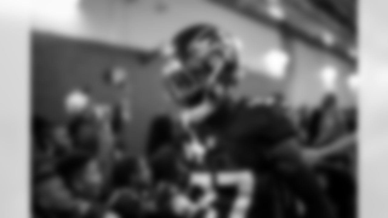 Atlanta Falcons cornerback Cobee Bryant #37 walks out of the locker room before the Week 11 Game against the Carolina Panthers at Mercedes-Benz Stadium in Atlanta, Georgia on Sunday, November 16, 2025. (Photo by Jay Bendlin/Atlanta Falcons)