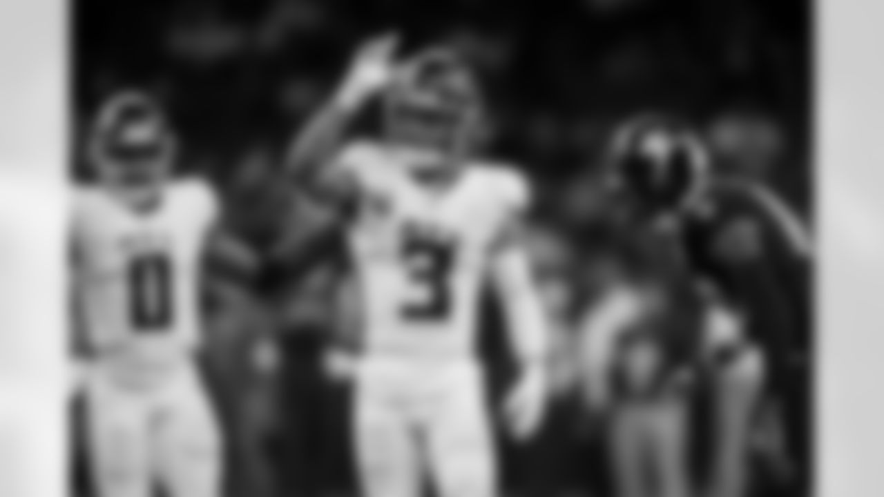 Atlanta Falcons safety Jessie Bates III #3 reacts during the Week 12 Game against the New Orleans Saints at Caesars Superdome in New Orleans, Louisiana on Sunday, November 23, 2025. (Photo by Taylor McLaughlin/Atlanta Falcons)