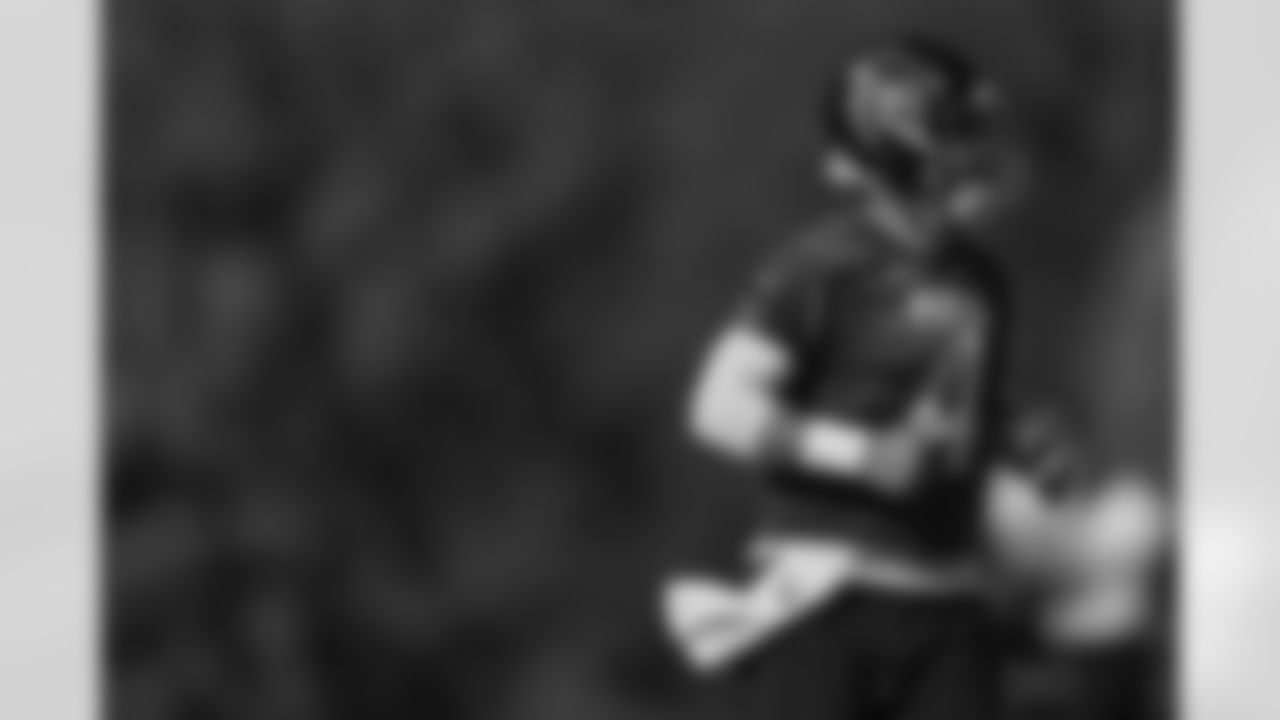 Atlanta Falcons quarterback Taylor Heinicke #4 during practice at Atlanta Falcons Training Facility in Flowery Branch, Ga. on Wednesday, November 8, 2023. (Photo by Shanna Lockwood/Atlanta Falcons)