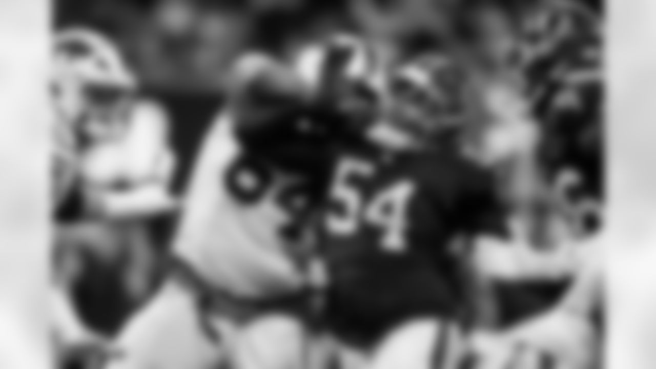 Atlanta Falcons defensive tackle Brandon Dorlus #54 during the Week 6 Game against the Buffalo Bills at Mercedes-Benz Stadium in Atlanta, Georgia on Monday, October 13, 2025. (Photo by Jay Bendlin/Atlanta Falcons)